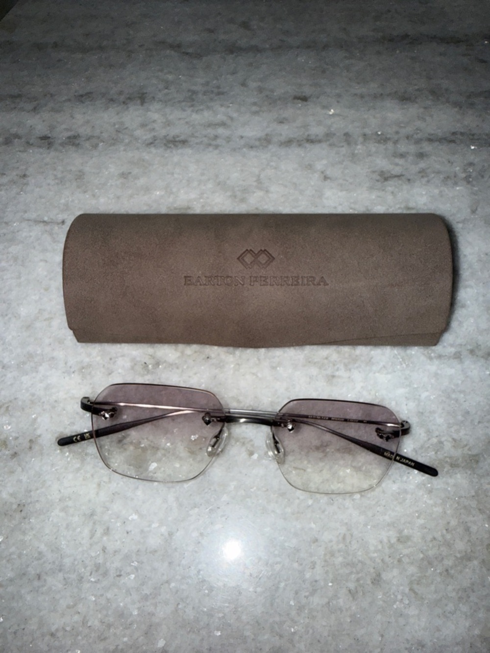 Barton Perreira Rimless Men's Sunglasses with Brown Gradient Lenses